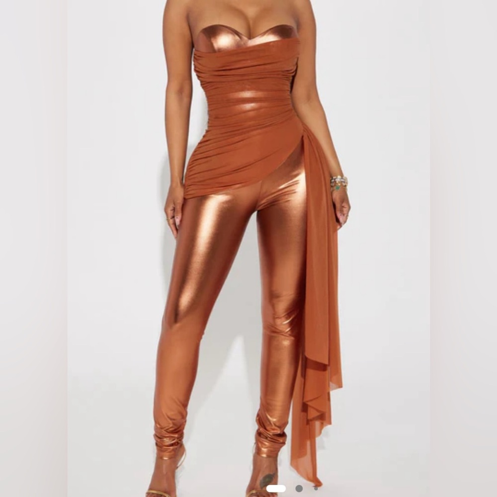 Fashion Nova Shimmering Bronze Jumpsuit SOLD OUT ONLINE